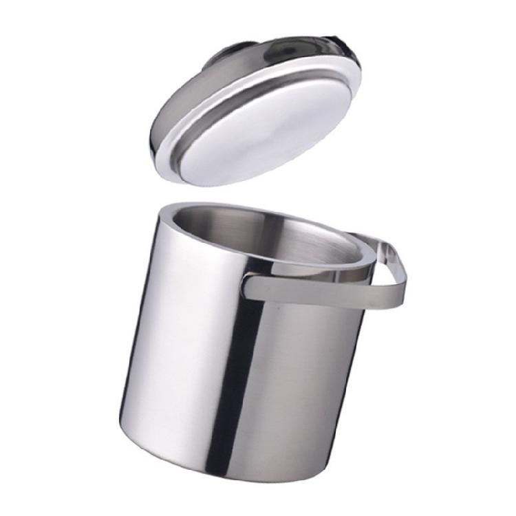 Cubo de Hielo Aislado de Acero Inoxidable de Doble Pared con Tapa Pinzas Almacenamiento Enfriador