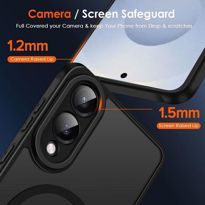 Coque de protection - BOOLING - pour Samsung Galaxy S25 Edge - Noir - Antichoc - Avec cercle magnétique - 2 Verres Trempés