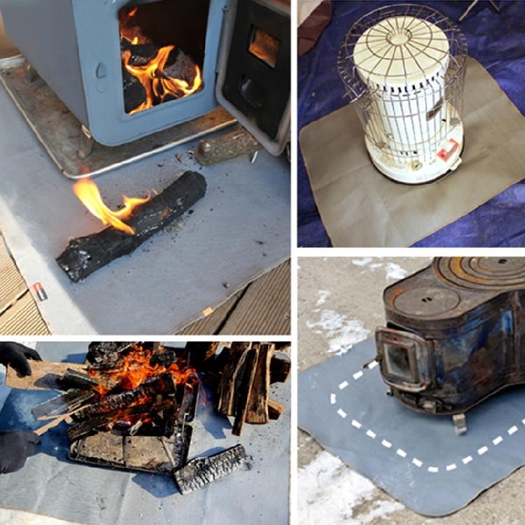 Silicone-Coated Glass Fiber Cloth Fireproof-Mat Indoor-Fireplace Mat-Camping