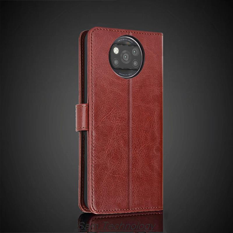 Card Holder Cover Case for Xiaomi POCO X3 Pro / X3 NFC / X3 Pu Leather Flip Cover Retro Wallet Phone Case Business Fundas Coque