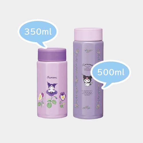 Skater Stainless Steel Mug Bottle 500ml Easy to Hold Octagonal Thermal/Cold Water Bottle Kuromi Flower Retro Sanrio STO5-A