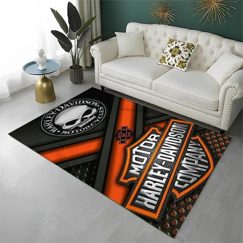 Classic H-Harleys Racing Moto Carpet Rug for Playroom Bedroom Living Room Sofa Home Decor,kid Game Area Rug Non-slip Floor Mat