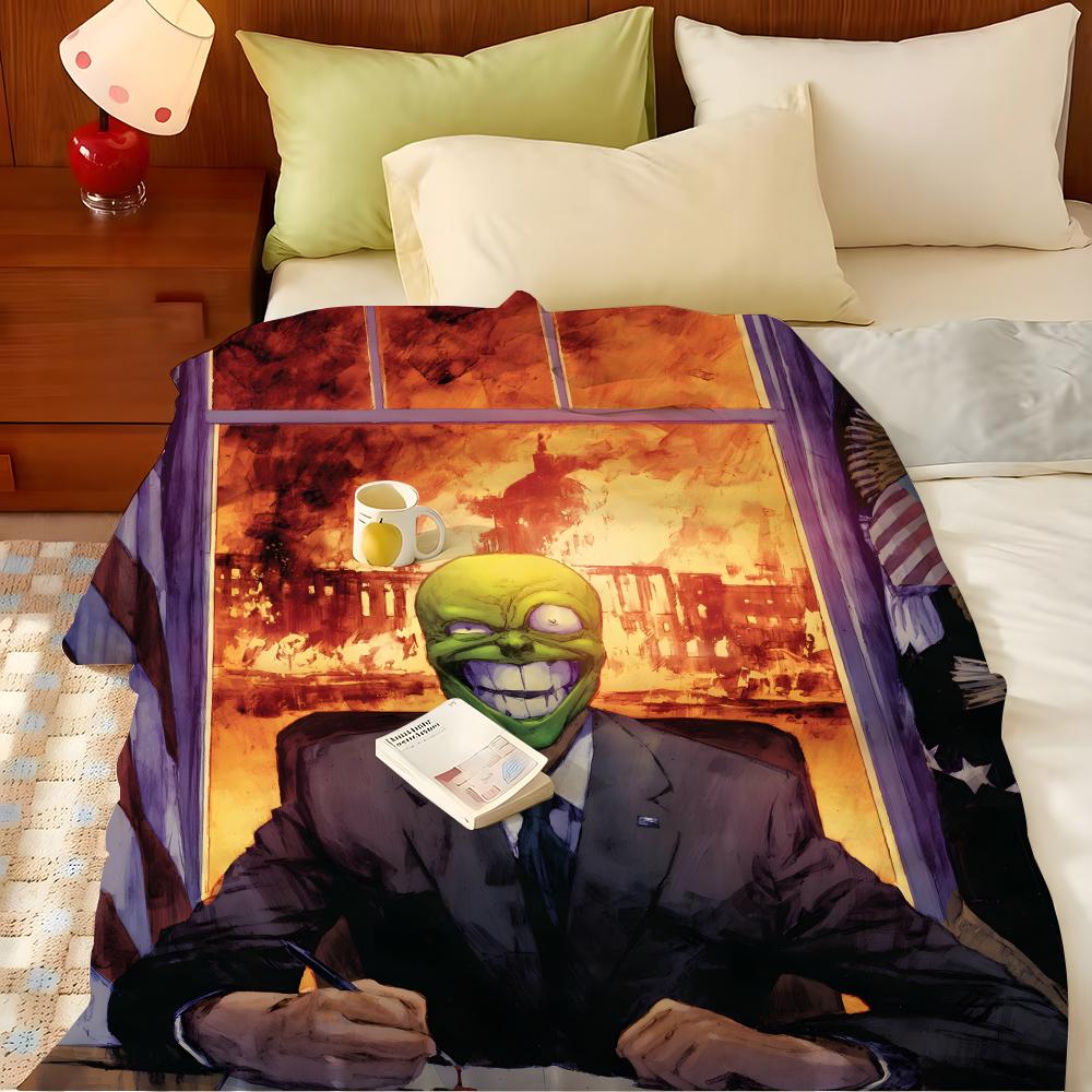 Movie T-The M-Mask Throw Flannel Throw Blanket, Lightweight Cozy, Durable Washable Cute Cool
