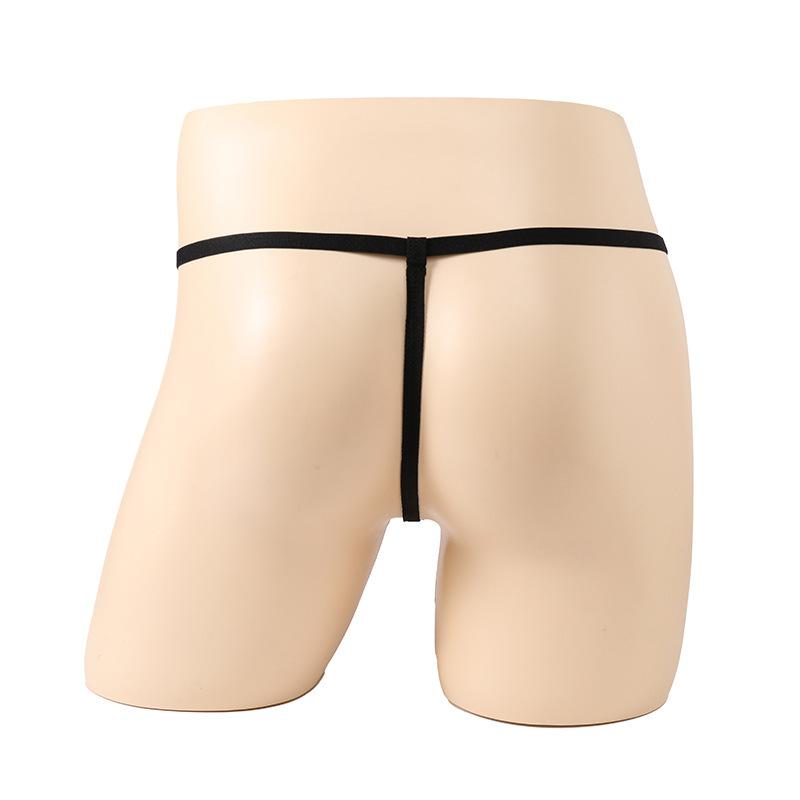 Sissy Lingerie Mens Lace Front Open Elephant Nose Underwear Low Rise T-Back G-String Bikini Thong Gay Penis Crotchless Underpant