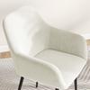 Set of 2 Nordic Dining Chairs Padded with Curved Armrests in Velvet-Effect Fabric, 54x57x80 cm, Cream