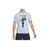 Camiseta de Treino Esportivo de Manga Curta Respirável de Secagem Rápida com Estampa de Letras Gráficas Dri-FIT Masculina Tops Azul DM6274-548