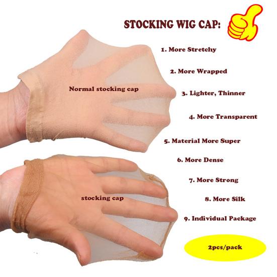 1 Pair Wig Hat Stretchy Invisible Breathable Sheer Natural Nude Ultra-thin Women Lace Front Wig Synthetic Hair Net Stocking