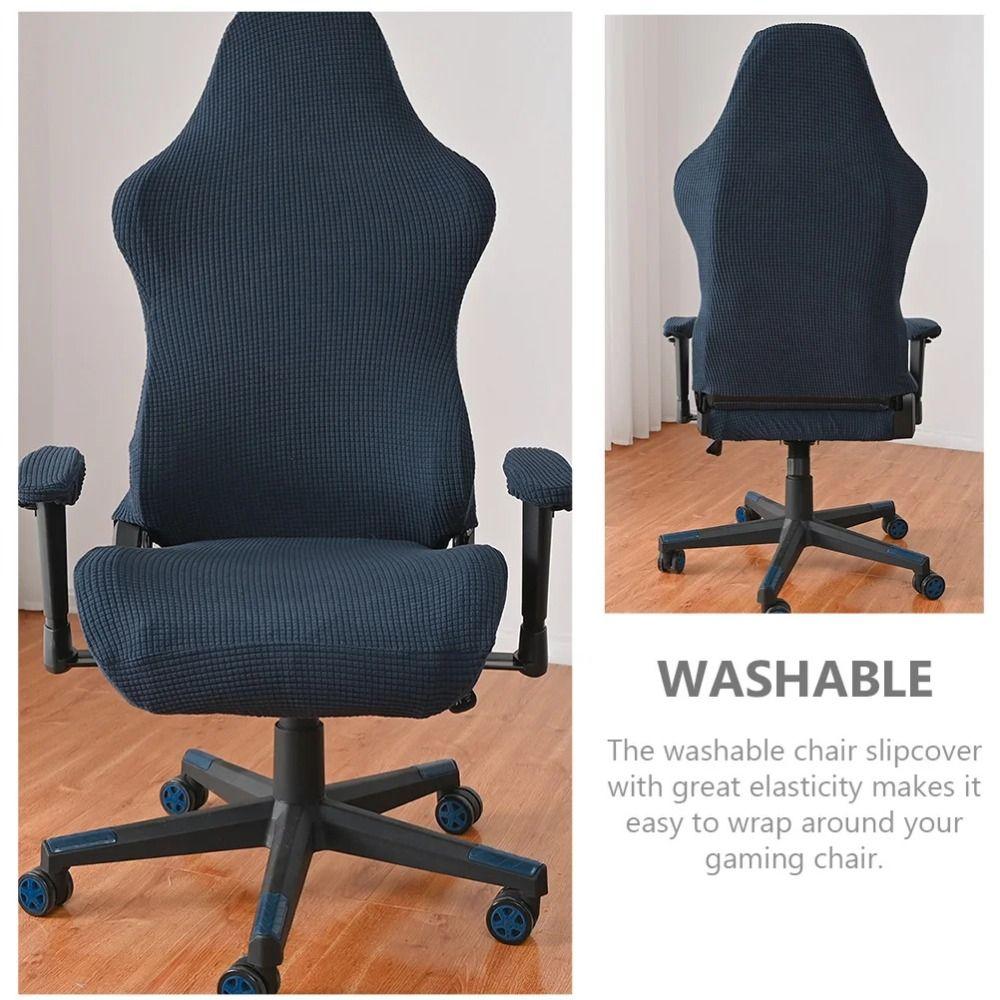 Solid Color Gaming Chair Cover Polyester Seat Protectors Computer Chair Cover  Four Seasons