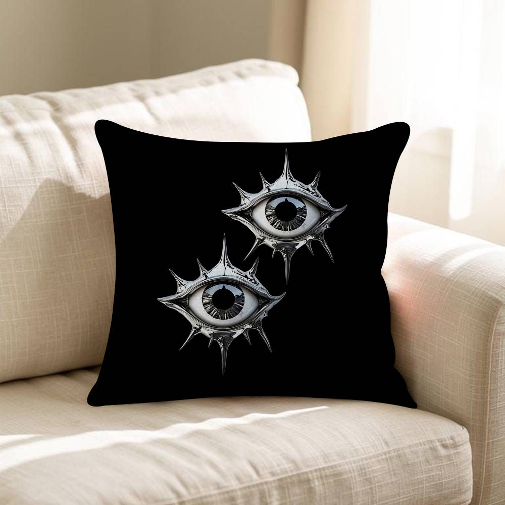 Silver Bizarre Trend Retro Art Cushion Cover Pillow Cover Decor Pillowcase Printed Cushion Case For Couch