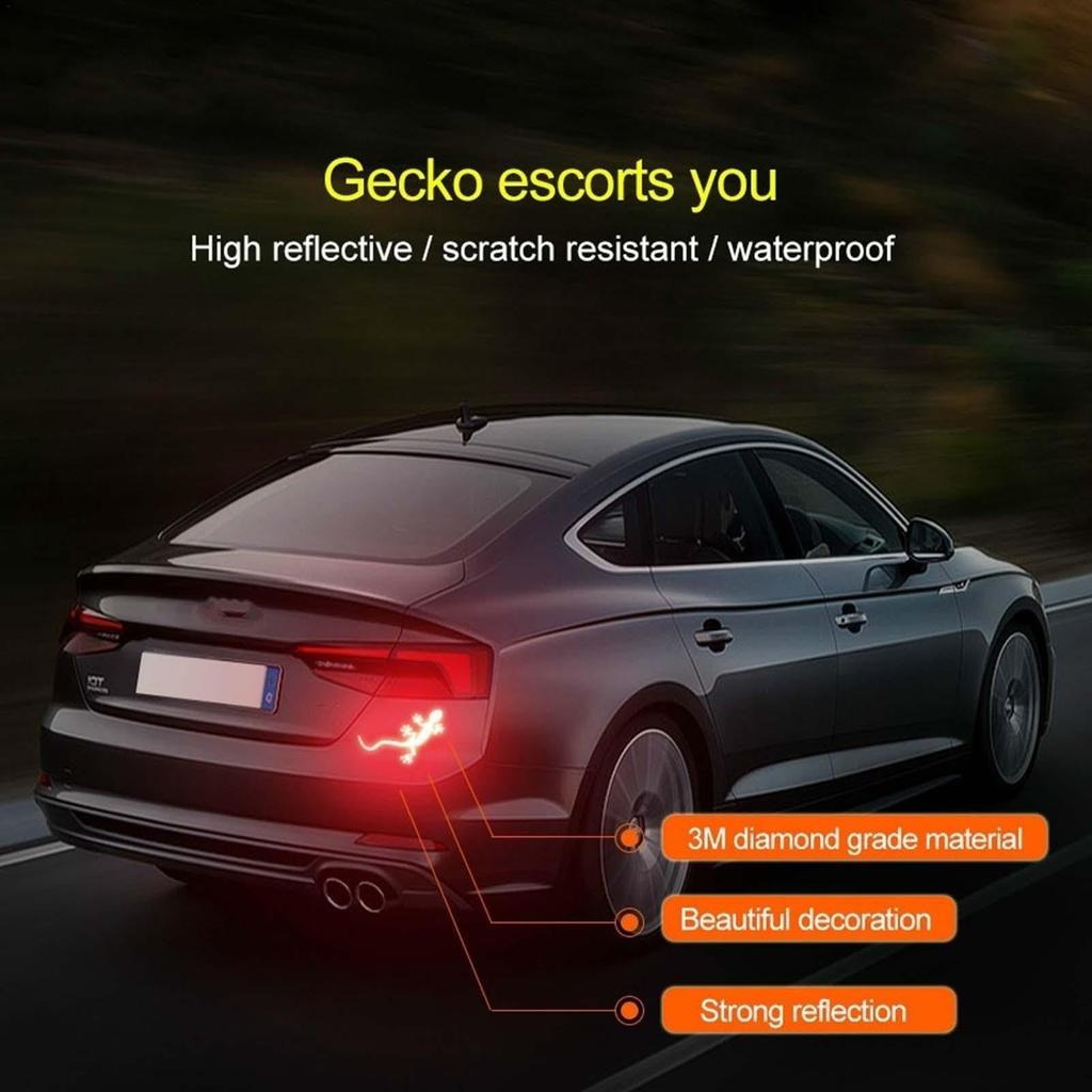 Gecko Car Stickers | Creative Reflective Strip Stickers for Cars | Reflective Warning Signs