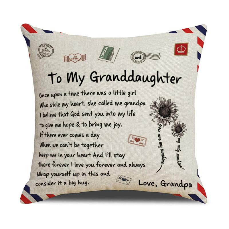 

Linen Pillowcase Nordic Simple Envelope Letter Print Office Pillowcase Sofa Cushion Home linen 45 * 45cm