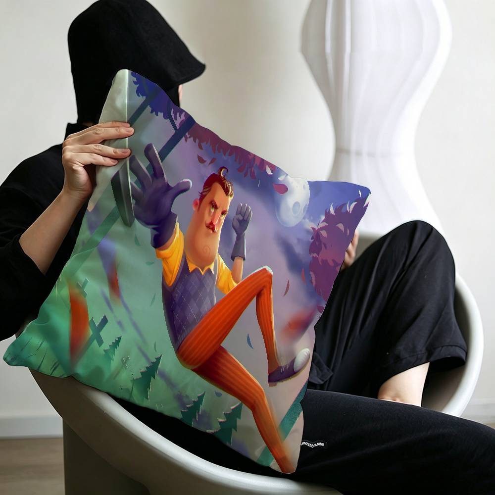Game Hello NNeighbor  Cushion Cover Car Throw Pillow Case For Sofa Car Christmas Gift xcm xcm