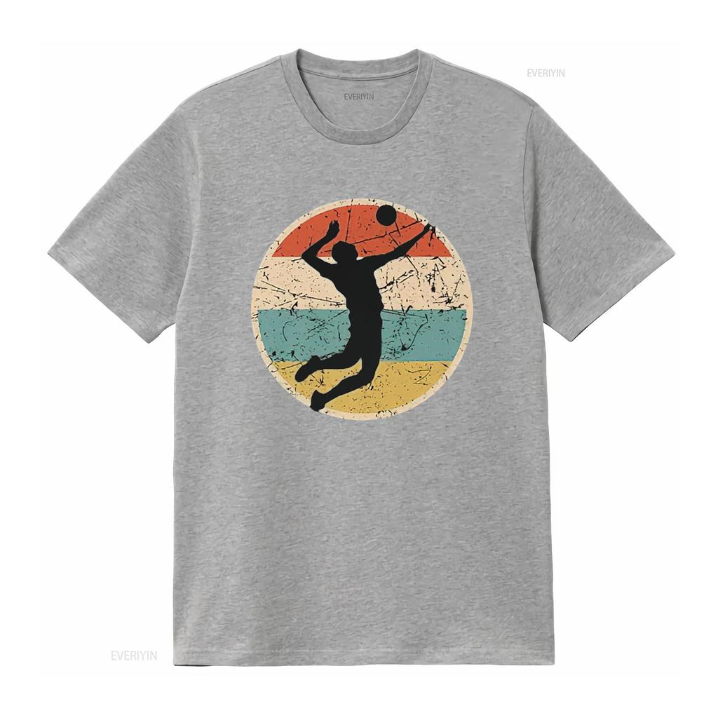 Mens Volleyball Player Team Fun Retro Vintage Colors Cool T Shirt Black M Vintage Washed Slightly Fashion Unisex Graphic Homme