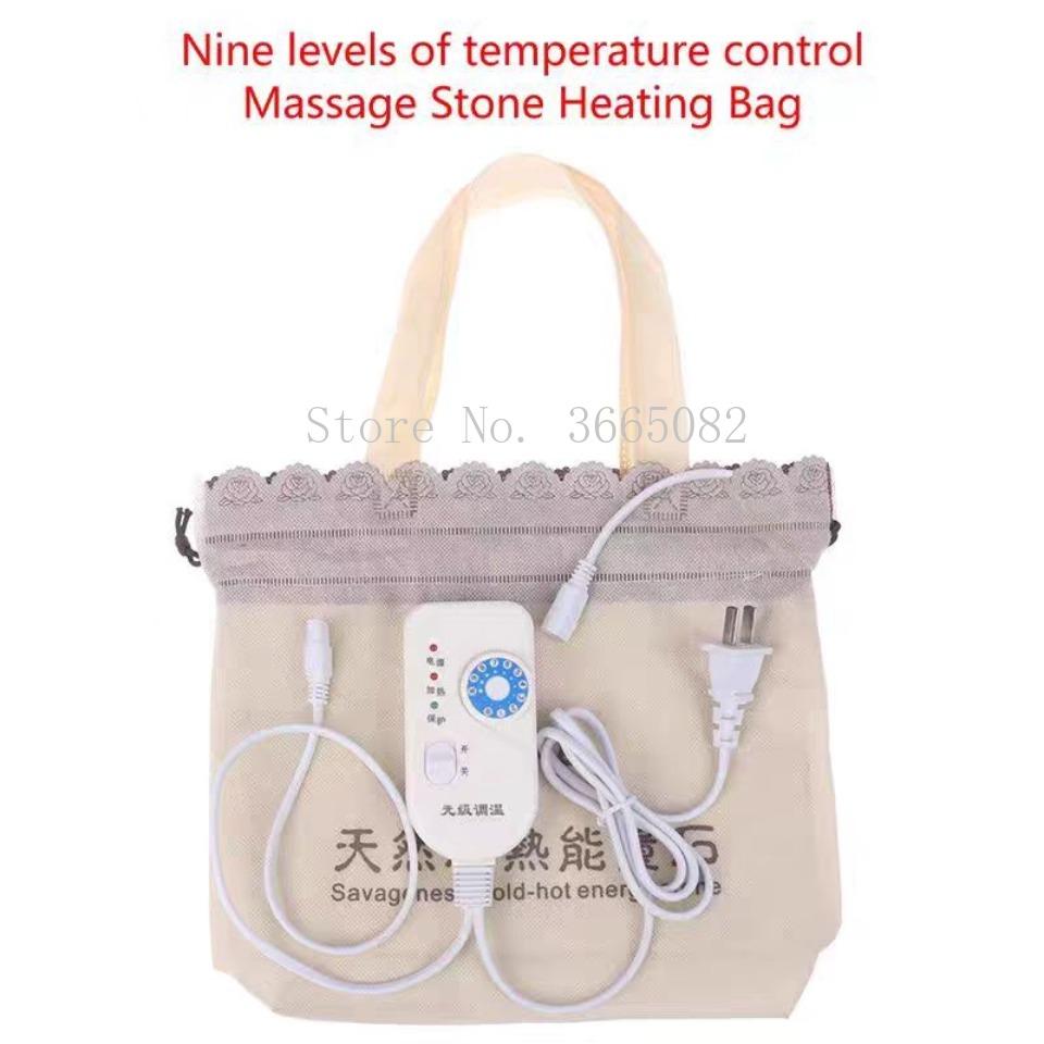 220V Stone massage Heater box/ heating bag/with 8pcs/10pcs/20pcs stone sets for hot energy lava volcanic stone spa massage