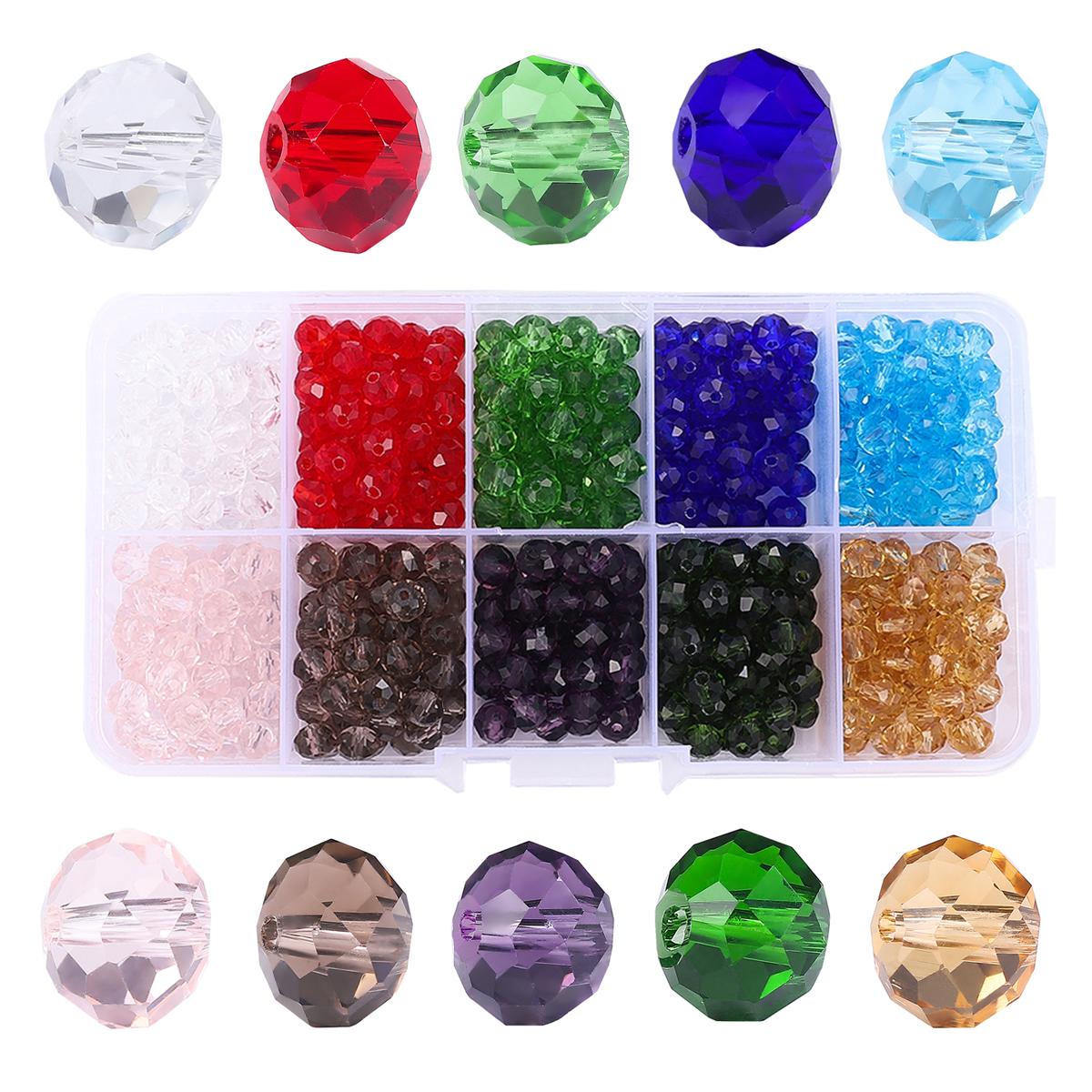 

1 компл./кор. 4/6/8/10 мм стеклянные бусины хрустальные бусины для DIY аксессуары для изготовления ювелирных изделий 6mm 500pcs