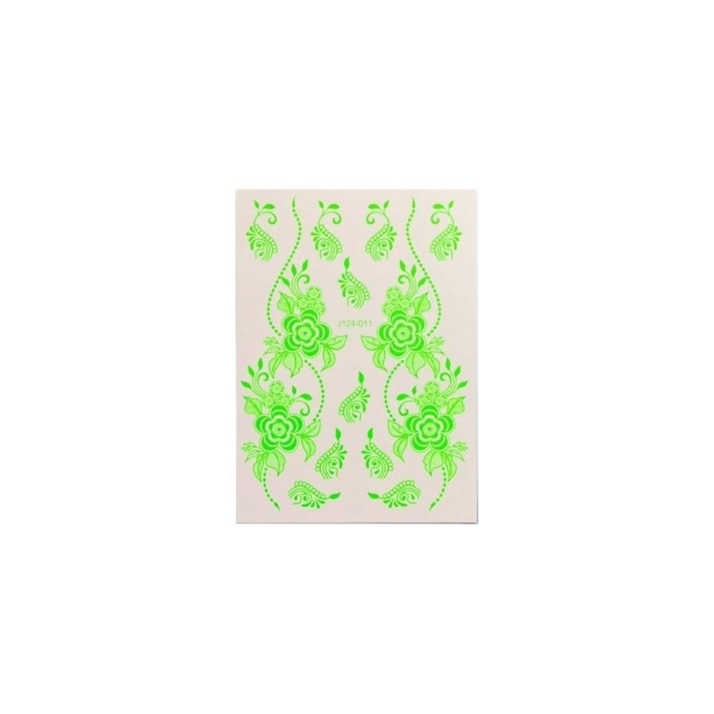 Fake Fluorescence Henna Tattoo Stickers Luminous Body Art Sticker Music Festival