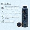 Pure Copper Water Bottle (1 Litre), Leakproof Protection, Pure Copper Water Bottle, Tamba, Yoga Health Benefits, Authentic, Durable (Blue Floral)