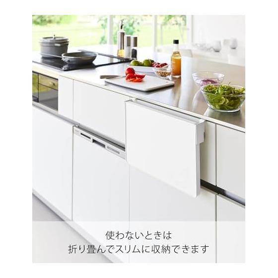 Yamazaki Jitsugyo Sink Door Folding Shelf White When Used: W38.3 X D27.7 X H7cm Tower Small Storage Work Space Folding Shelf 10519
