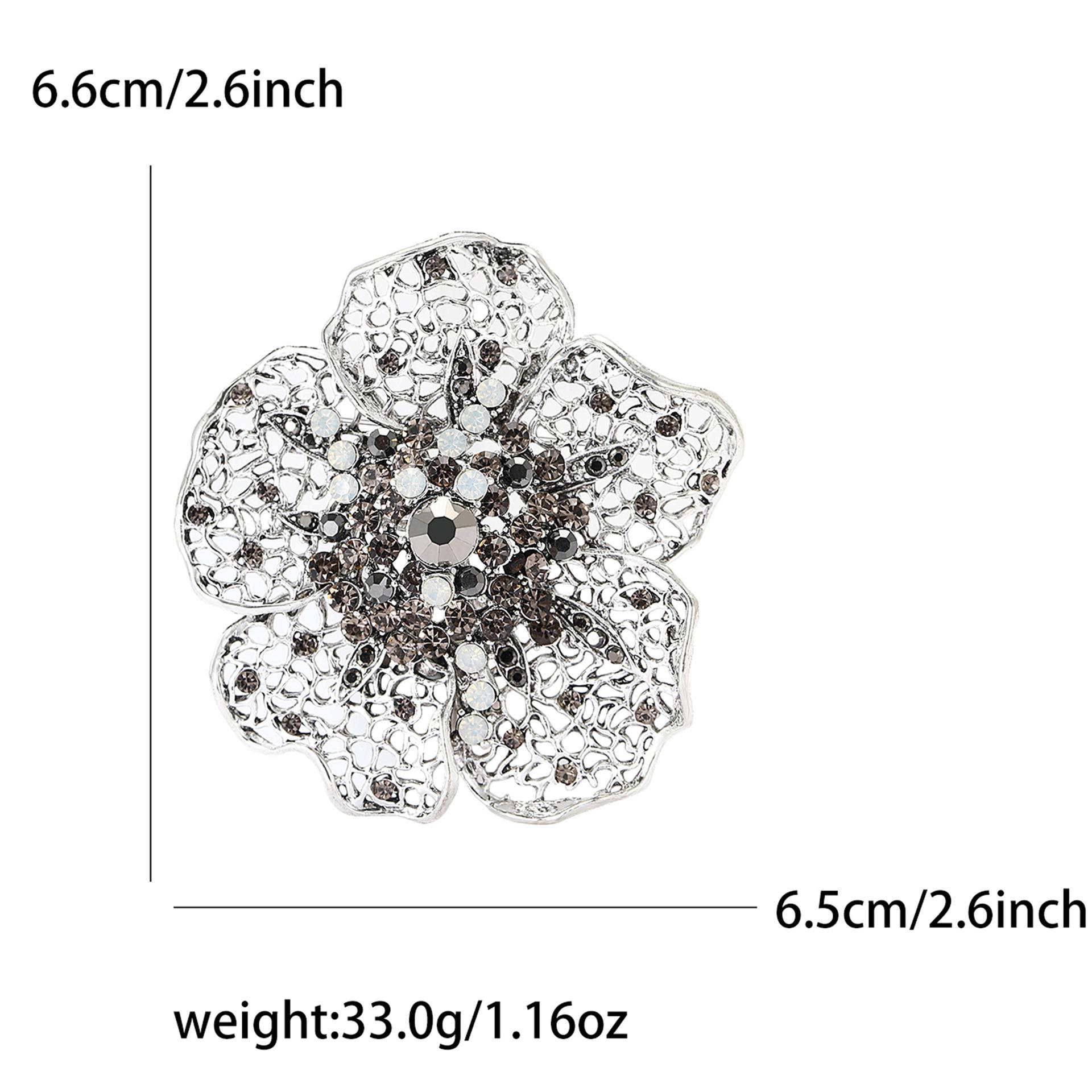 Винтажная брошь-цветок из сплава тяжелой промышленности со стразами, средневековая универсальная женская шаль для костюма, корсаж, ювелирное украшение