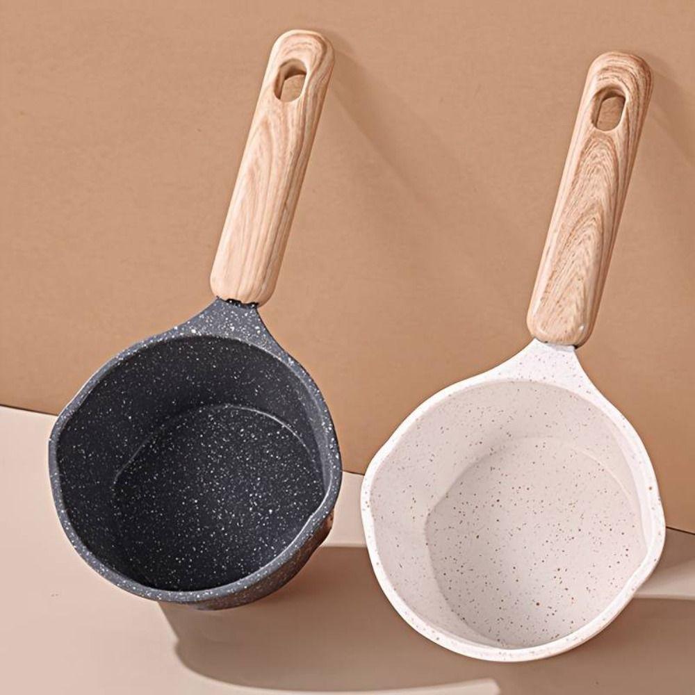 

with Scale Maifan Stone Skillet Mini Milk Pot Cookware Oil Splashing Pot Gas Stove чорний