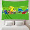 Sesame Street Print Tapestry, Backdrop, Easy Setup, Ideal for Bedroom, Office & Living Room, with Aesthetic Wall Hanging Decor.