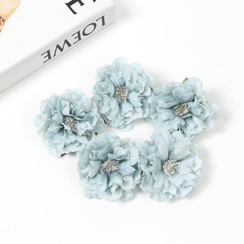 10/20Pcs Artificial Peony Flower 6cm Silk Fake Flower Room Home Decor Wedding Decoration DIY Bridal Wreath Bouquet Handicraft