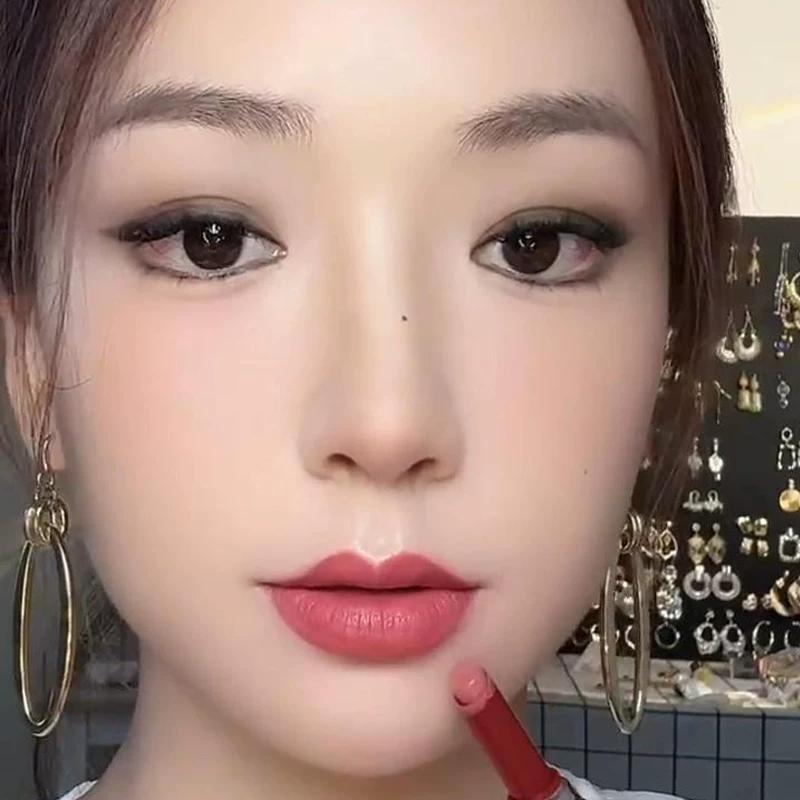 Double-Headed Lip Liner Lipstick No Stain on Cup Not Easy to Fade Cinnamon Milk Tea Plain Nude Brown White Official Authentic Products