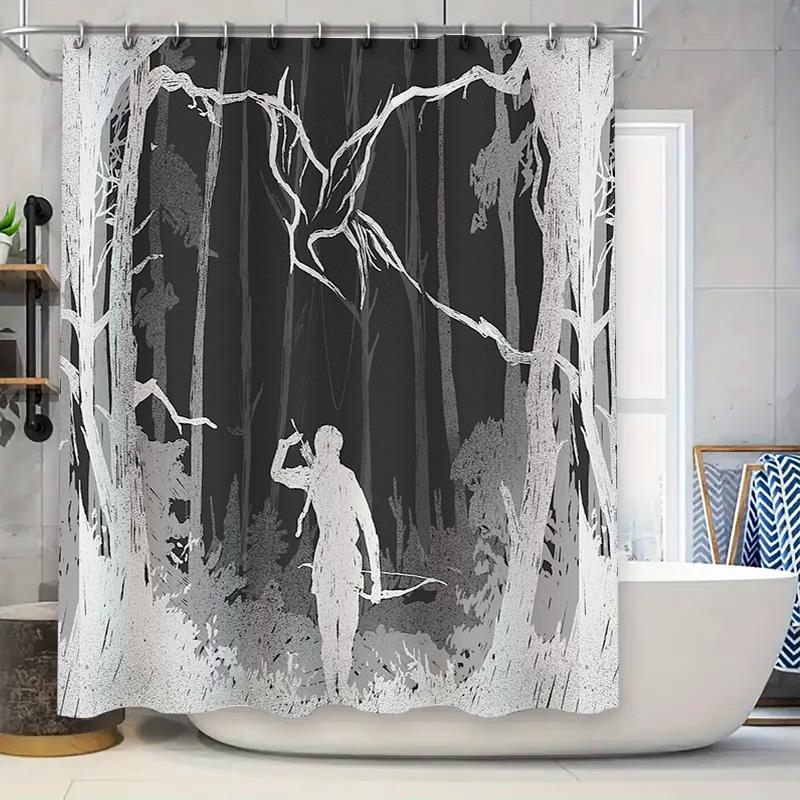 

Spooky Forest Shower Curtain Gothic Horror Halloween Decor Dark Room Divider Vintage Tapestry Wall Hanging Home Dcor Artistic D W60H190(CM)-1 Pcs