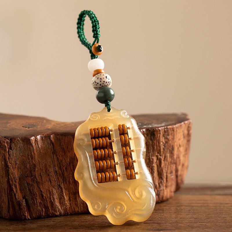 

Imitation Sheep Horn Abacus Car Key Pendant - Unisex Handmade Keychain Jewelry