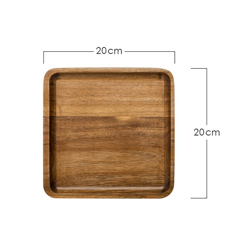 Wooden Serving Tray Rectangular Round Plate Tea Cup Saucer Tray Fruit Dessert Dinner Plate Food Storage Pallet Kitchen Tableware