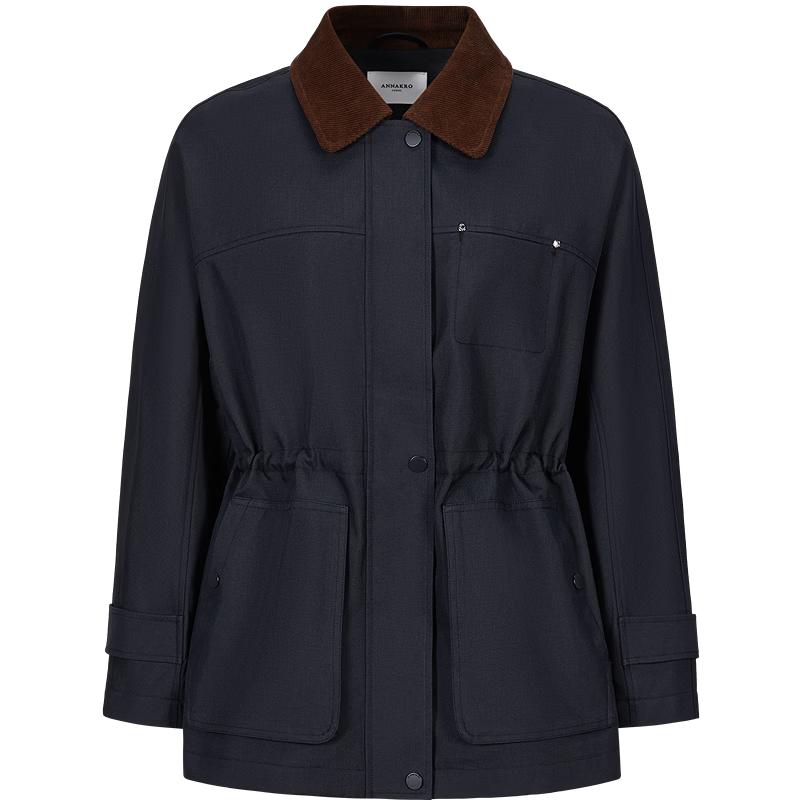 Jiu Zi Anna Kou Barn Style Lapel Waist Trench Coat