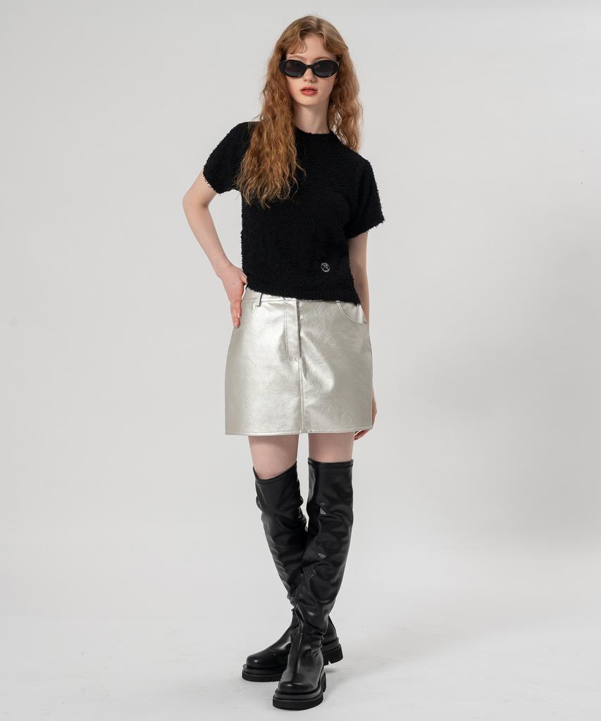 Unusual Normal Symbol Knit Top_Black