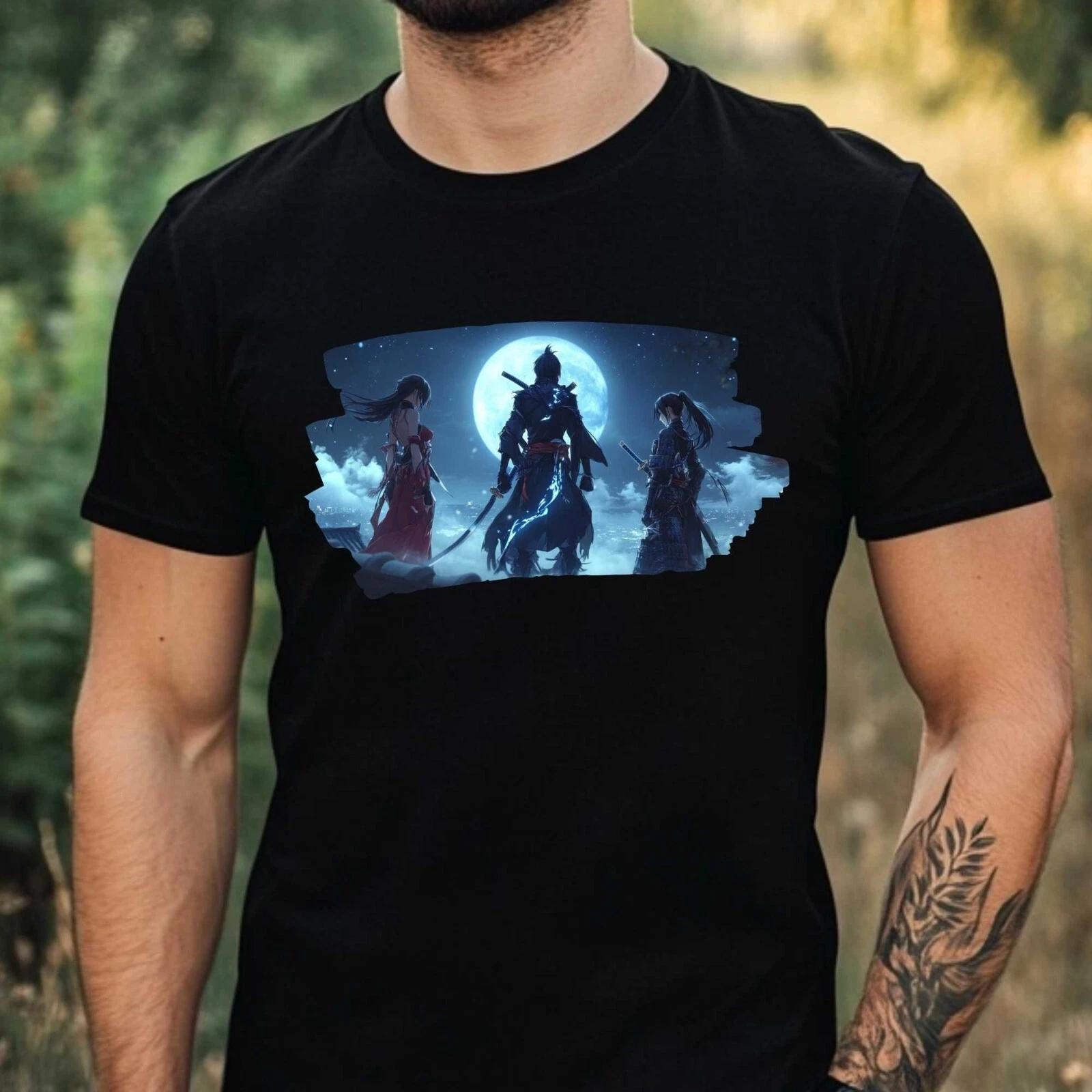 T-Shirt Herren Anime Ninja Motiv Baumwolle Größe XS bis 5XL M