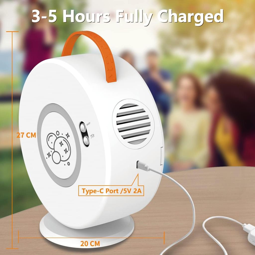 Bubble Machine, Portable Rechargeable Bubble Maker Toy for Kids, 90°/360°Rotating, 500ml Automatic Bubble Blower for 3 4 5 6 Year