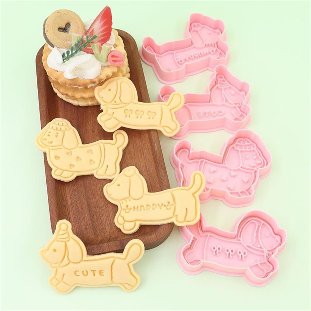 Cookie Mold with Cartoon Dachshund Design, Pet Cookie Mold, Fondant 3D Press-type Baking Tool