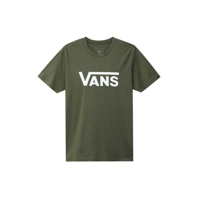 T-shirt da uomo con stampa logo a lettera, girocollo, maniche corte, colore verde militare VN0A4MM6KCZ