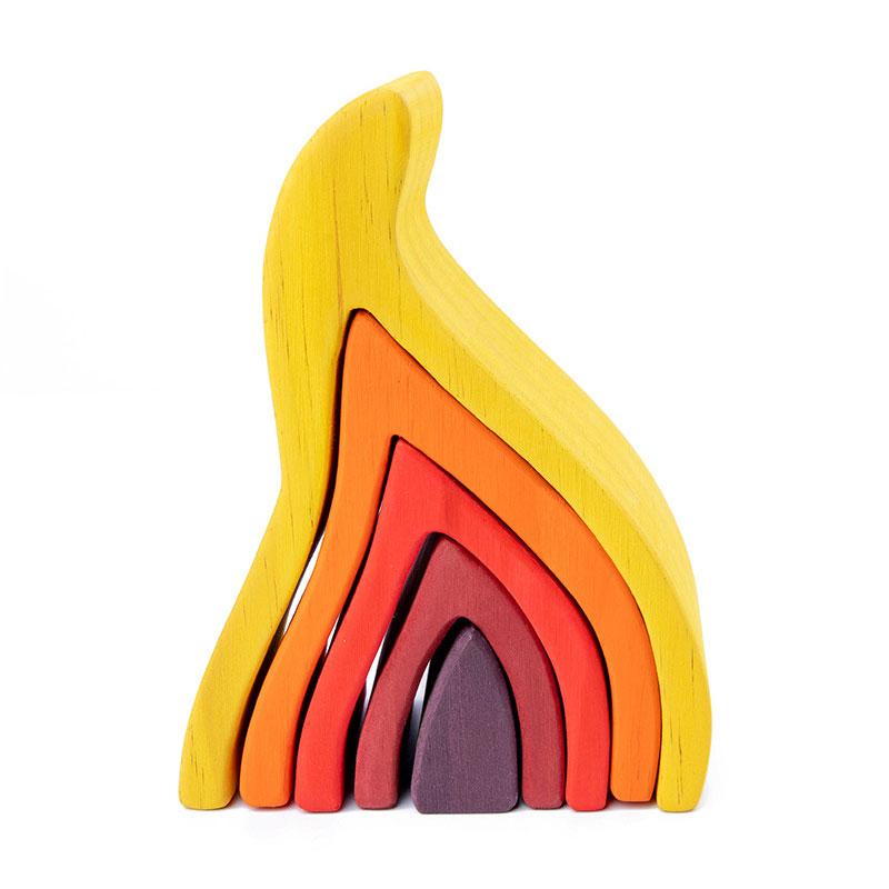 Montessori Rainbow Building Block Solid Wood Educational Toy Rainbow Forest Castle Puppet Creative Puzzle Educational Toy To Kid
