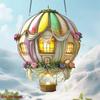 Wedding Hot Air Balloon, 2D Flat Acrylic, Decoration, Pendant, Suitable for Windows, Living Room, Party, Gifts, Christmas, Halloween