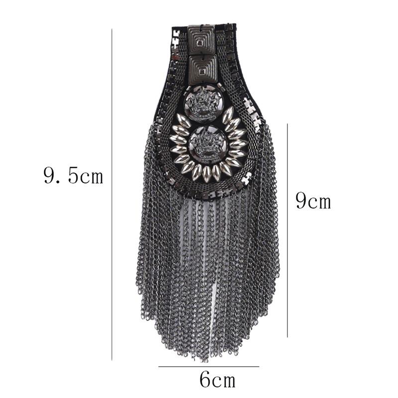 Britischer Stil Handgefertigter Schulterschmuck Quaste Strass Epauletten Bekleidungszubehör Brosche Epaulette Schulterbroschen