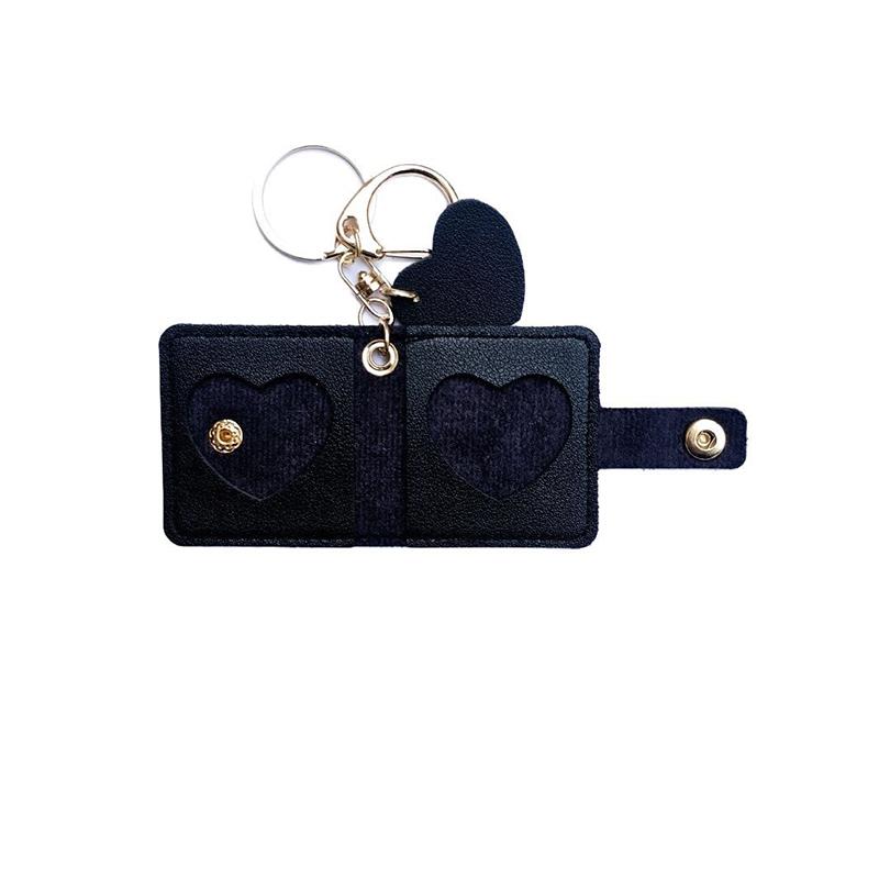 Fotokortholder Nøkkelring DIY Mini Fotoalbum Lommer Oppbevaring Bærbar Nøkkelring Veskeanheng