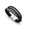 Hiphop Rock Leather Braided Bracelet for Men Multi-layer Leather Wrap Vintage Viking Bracelet Mens Punk  Wristband