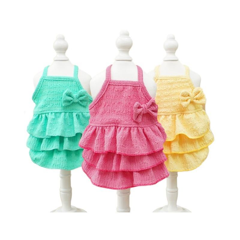 New Spring and Summer Pet Dog Princess Dress Thin Bichon Frise Small Dog Clothing Cat Clothes Cat