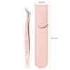 Stainless Steel False Eyelash Tweezers Anti-static With Leather Case Lashes Extension Tweezer High Precision Cartoon