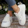 Mode 2025 Neue Atmungsaktive Weiße Sneaker Damen Bequeme Dicke Sohle Vulkanisierte Schuhe Frau Frühling Sommer Schnürschuhe Causal Sneaker