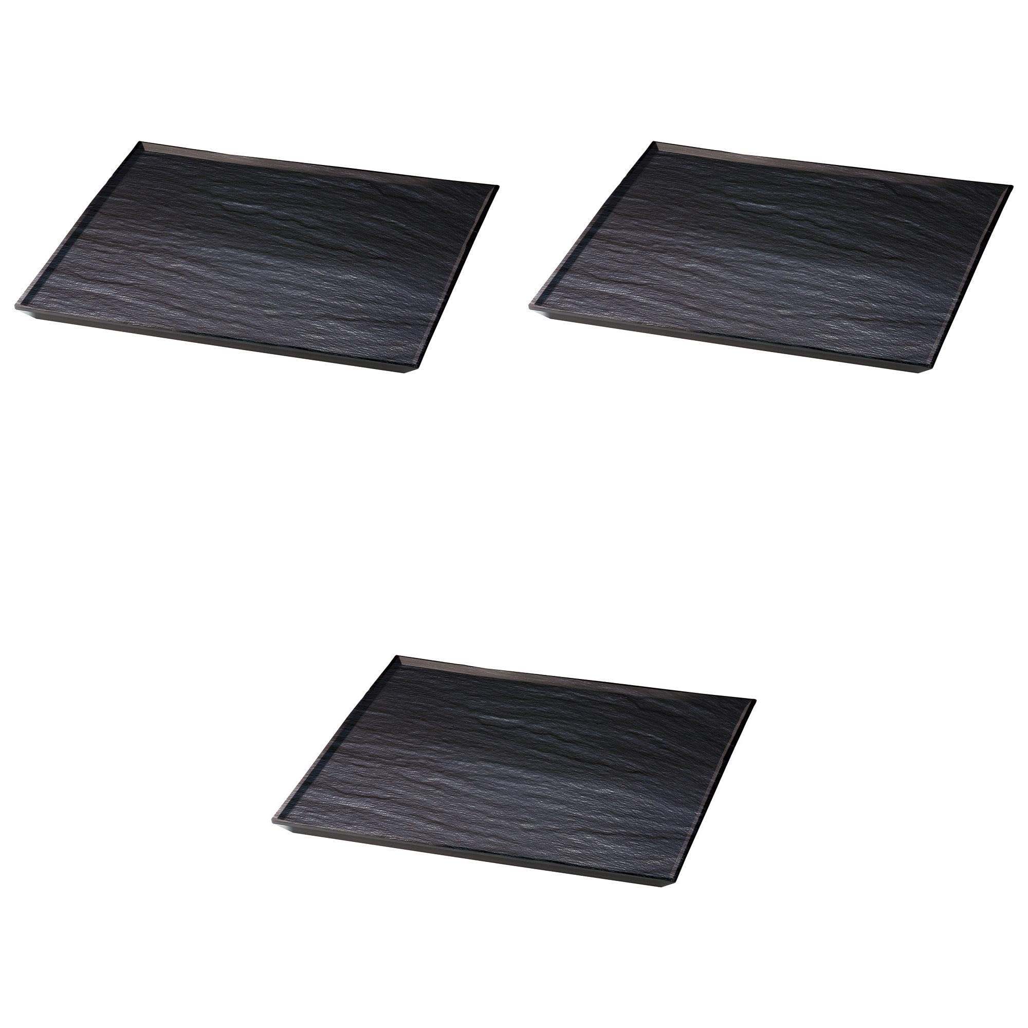

Set of 3 New Earth Plates Black Stone Pattern x x Resin Serving ABS Setomonohonpo [TA] (Square) [27.4 27.4 1.5 cm] Dish, Heat-Resistant Resin,
