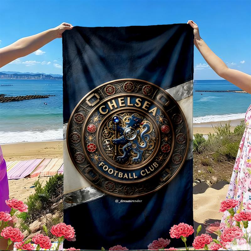 football club.C Print Beach Towel, Versatile Lightweight Absorbent Beach Towel for Pool Surf Yoga Bathroom, Perfect Birthday Holiday Gift