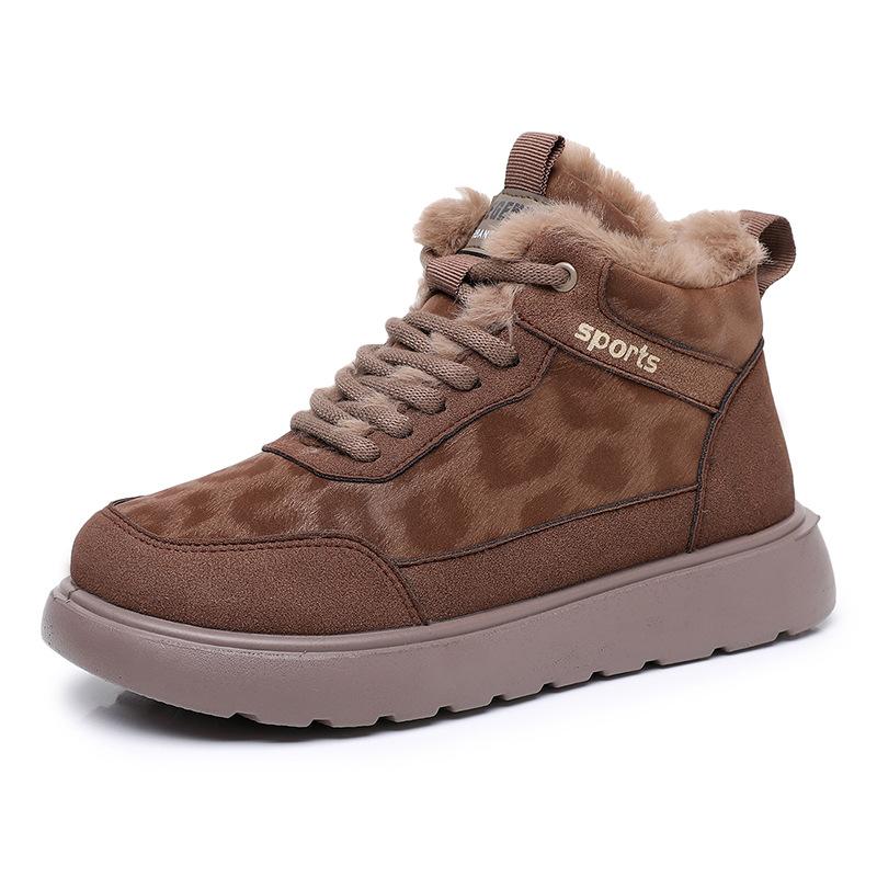 Women's Fleece Casual Shoes, Warm and Anti-slip Thick-soled Cotton Shoes, Versatile Snow Boots