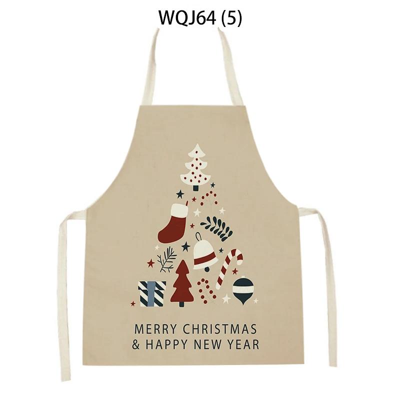 Merry Christmas Tree Socks Gift Letter Printed Cleaning Kitchen Apron Baking Cooking Antifouling Apron Sleeveless Pinafore
