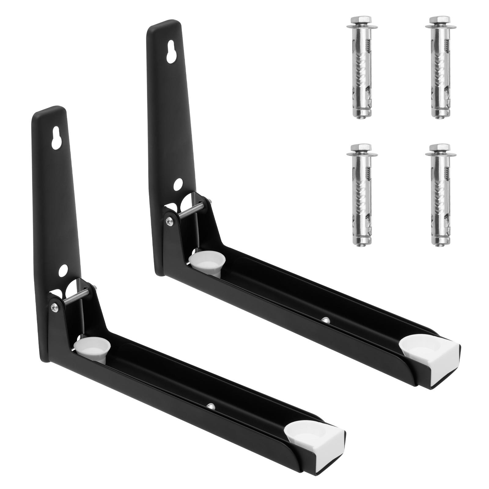 

Kitchen Storage Rack Foldable Microwave Oven Shelf Rack Metal Support Frame Stretch Adjustable Wall Mount Bracket Holder Shelf чёрный