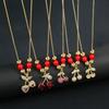 Hot Sale Crystal Red Cherry Pendant Necklace For Woman Gold Plated Fruit Collarbone Chain Fashion Daily Party Jewelry Gift